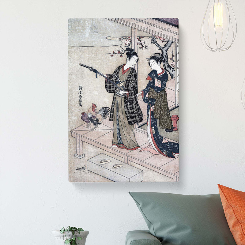 Gentleman Taking Leave Of His Lady by Harunobu Suzuki - Wrapped Canvas, 60cm H x 40cm W x 3cm D