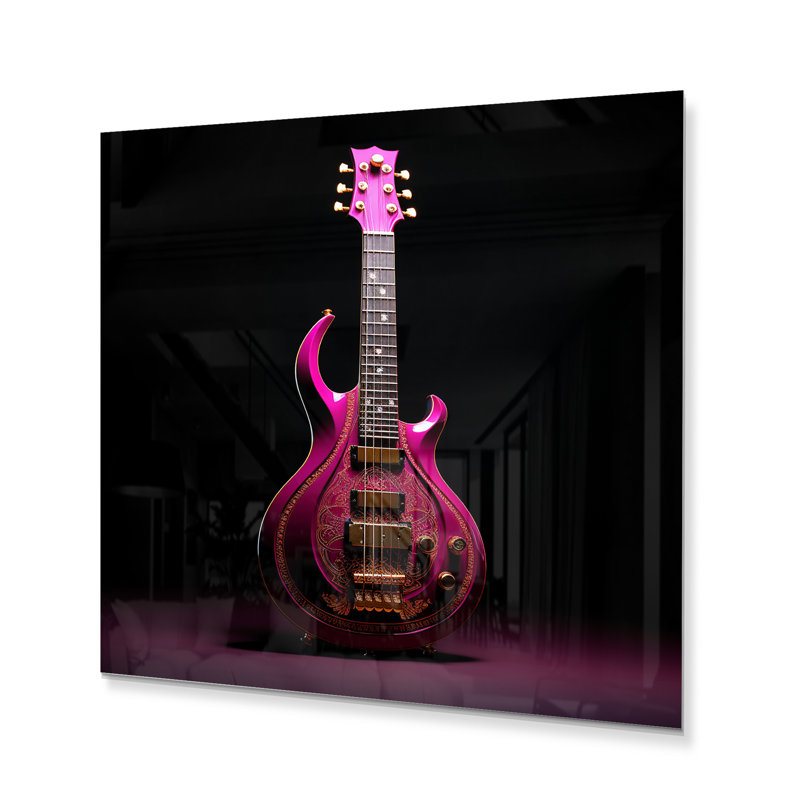 «Modern Guitare in Majestic Magenta I» sur, H 30 po x l 30 po x P 1 po