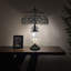 Lampe de table Simonson Tiffany avec abat-jour et base en verre coloré de style baroque et lavande -637330098-670900436
