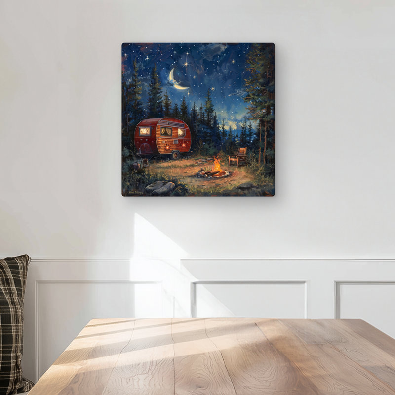 Campfire - Gray Metal Print for Stylish Home Decor