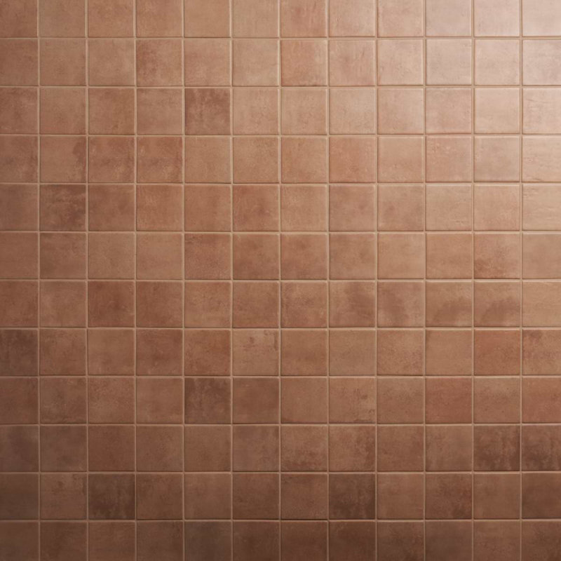 Atlas 3.39 In. X 3.93 In. Square Matte Porcelain Floor And Wall Tile (4.73 Sq. Ft. / Case), Concrete Look, Terracotta