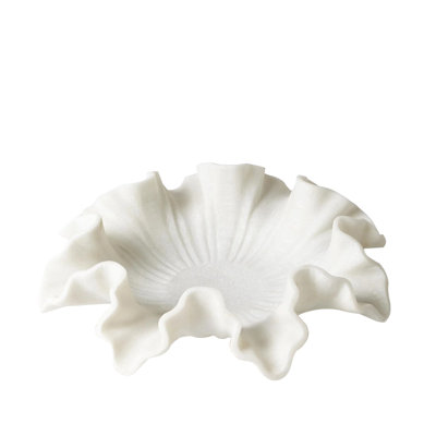 Marble Ruffle Bowl-White