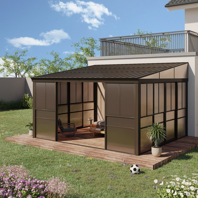 12 Ft. W X 14 Ft. D  Patio Gazebo, Wall Mounted Gazebo