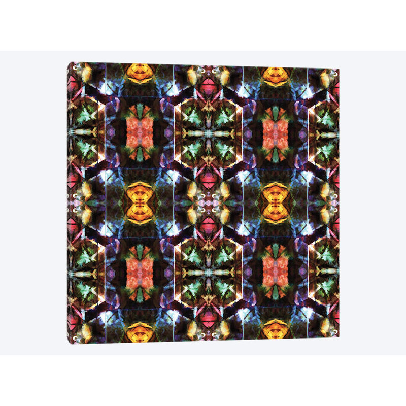 « teinté vitrail window pattern » par barruf, impression sur toile tendue, H 18 po x l 18 po x P 1,5 po, Pas de tapis