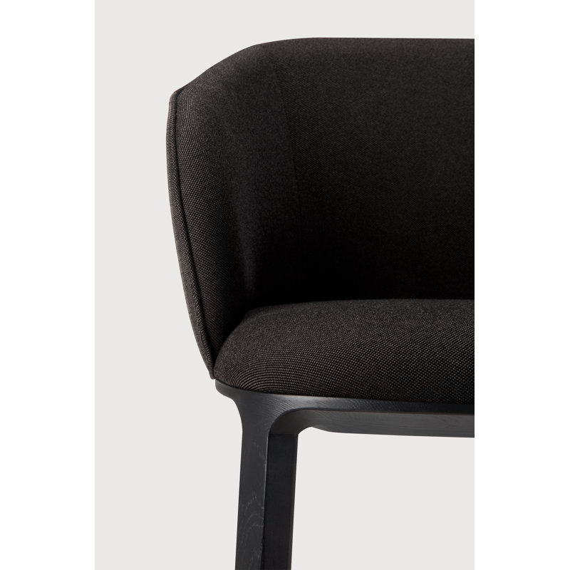 Unda dining chair - varnished oak - black - Charcoal fabric 61/58/81, Charcoal, Oak Black