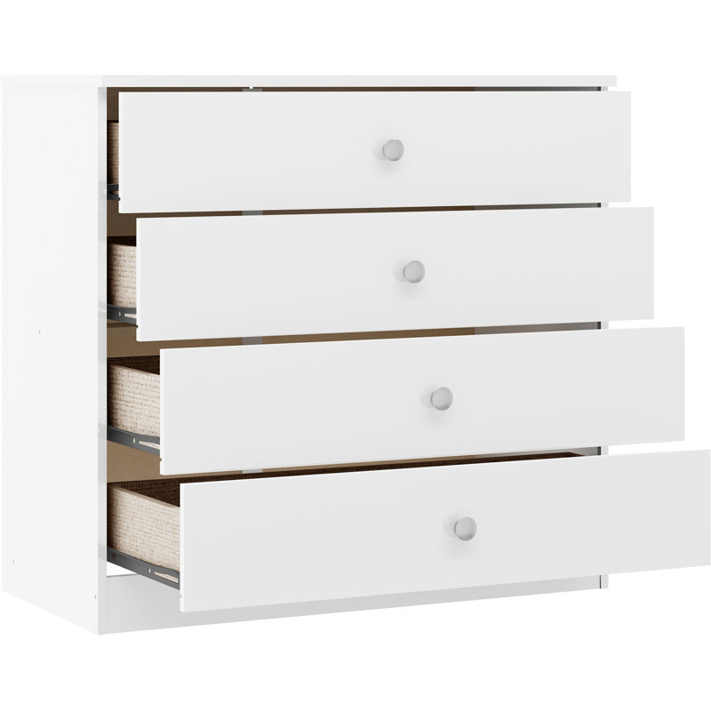 Denver 4 Drawer Chest, White