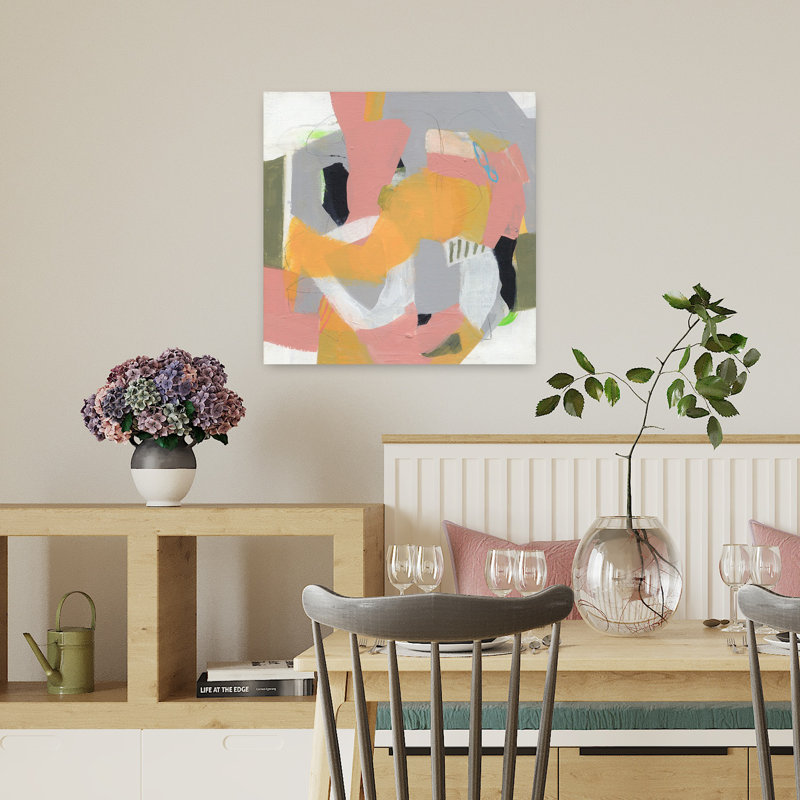 Gush, art abstrait contemporain, H 18 po x l 18 po