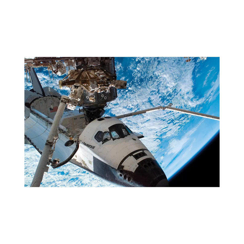 Space Shuttle Endeavour Docked to the Destiny Laboratory of the International Space Station 1 Piece Wrapped Canvas Wall Art