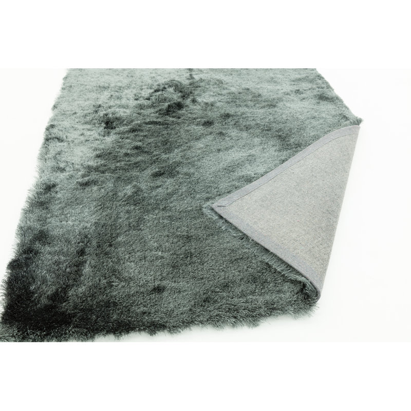 Makaila Silky Shaggy Graphite Area Rug, Rectangle 90 x 150cm
