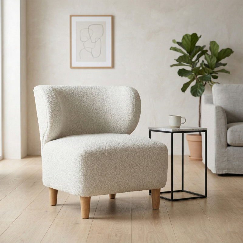 Jann 74cm Wide Bedroom Chair, White
