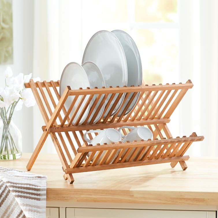 Detine Metal Foldable 2 Tier Dish Rack Prep & Savour