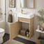 Meuble-lavabo suspendu de 15,7 pouces avec lavabo réversible en SMC, porte à ouverture par simple pression et charnières à fermeture en douceur