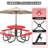 Klarrissa 8-Person 46" Round Metal Outdoor Picnic Table-1729386915