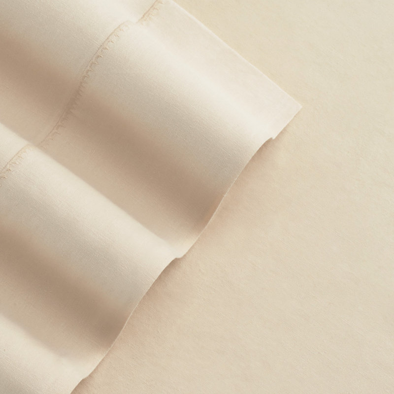 Aston & Arden Linacel And Lyocell Sheet Set TENCEL Solid Colour Sheet Set, Queen, Beige