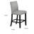 Sie 24 Inch Counter Height Chairs, Set of 2, Nailhead Trim, Gray Fabric, Black Wood