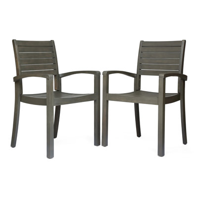 Chaises grises pour manger en plein air - Fabriquées à partir de chaises en bois massif, ajoutez une touche moderne à votre patio