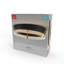 LED Integrated Black Flush Mount Ceiling Light with Etched Acrylic Edge Lit Shade and Brass Accents