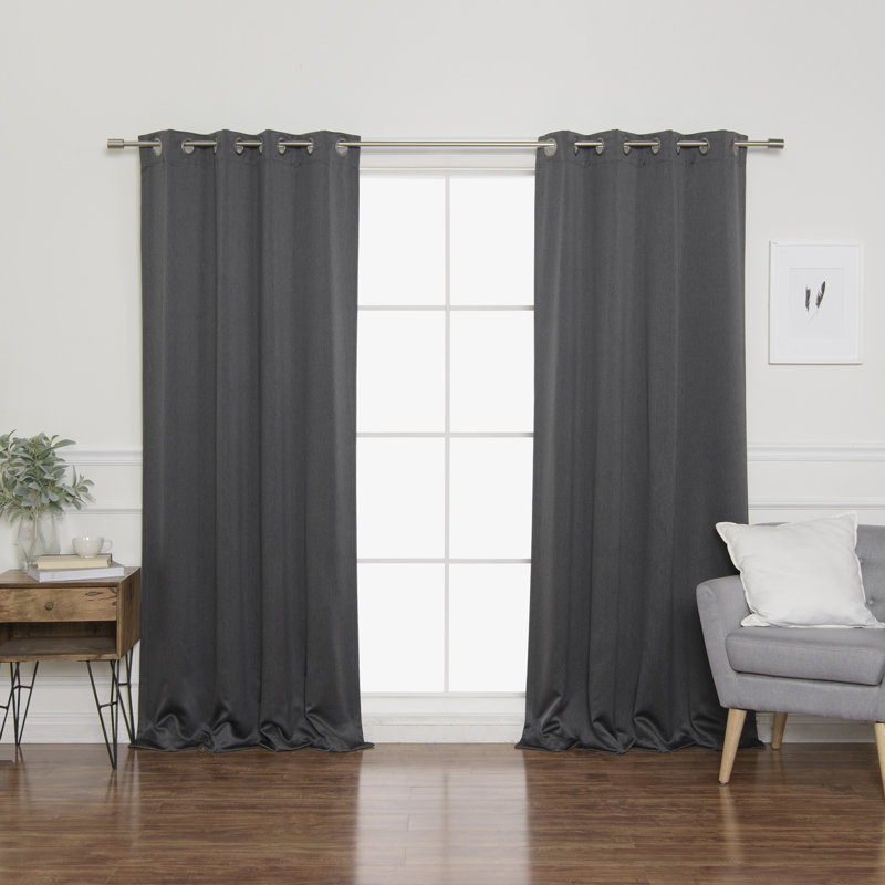 Manasse Blackout Sliding Panel Pair, 52" W x 63" L, Dark Grey