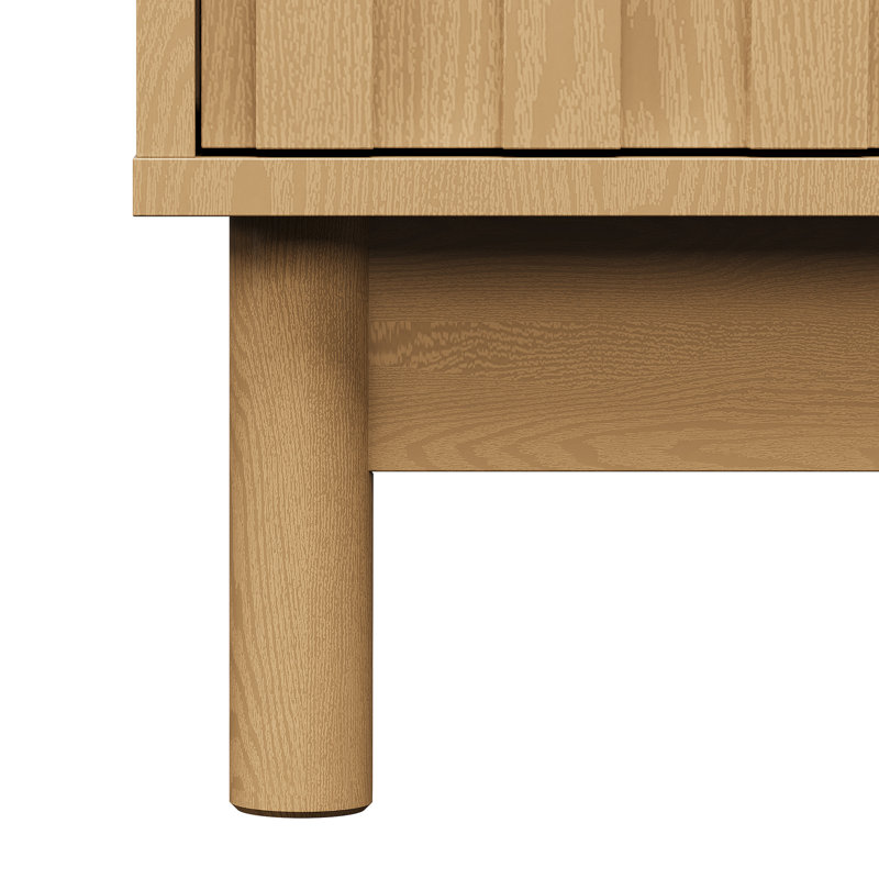 3 Drawer Dresser With Fluted Panel Design, Brown