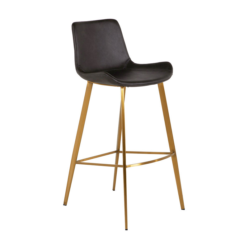 Hines 30" Transitional Black and Brown Leather Bar Stool