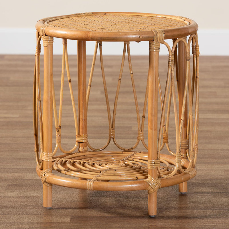 Carboni Bohemian Light Honey Rattan End Table