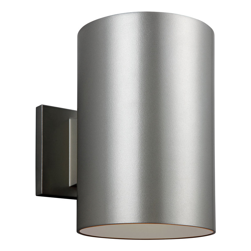 Cylinders 1 - Light Outdoor Flush Mount, 6.63" H x 5.13" W x 5.13" D, Brushed Nickel, No