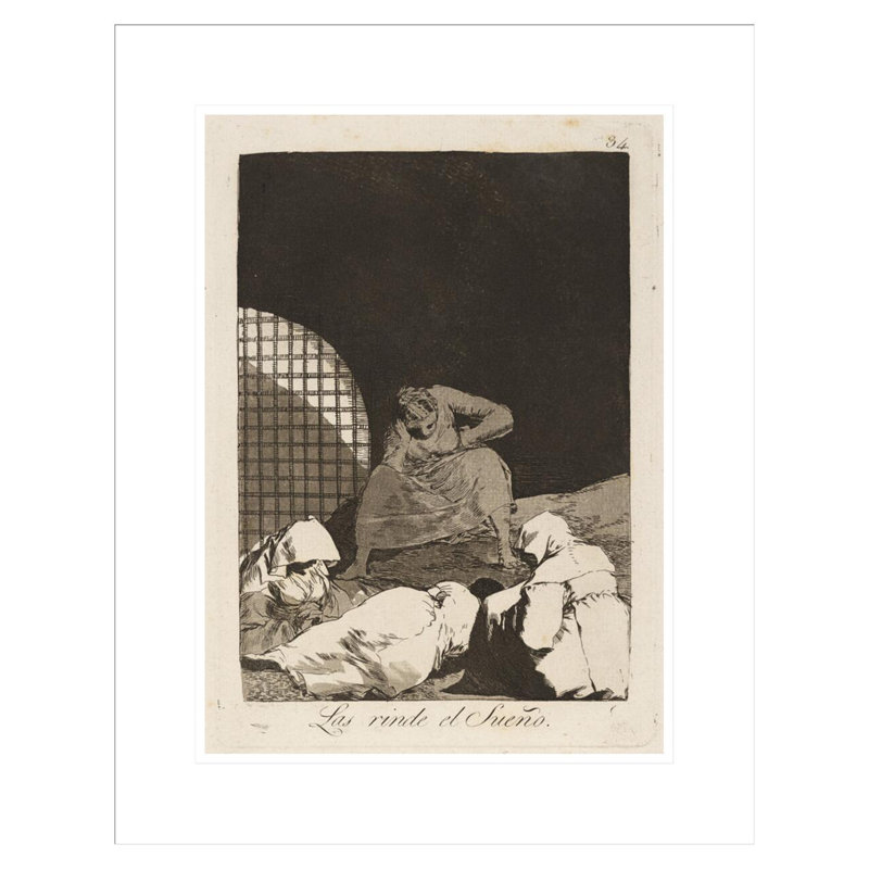 (Sleep surmonte eux.) Par Francisco de Goya, impression giclée encadrée, H 21,75 po x l 17,04 po