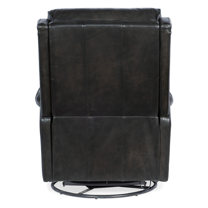 Sulema Power Swivel Glider Recliner, Dark Brown Genuine Leather
