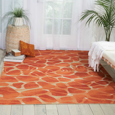 Tapis orange traditionnel Ermelinda
