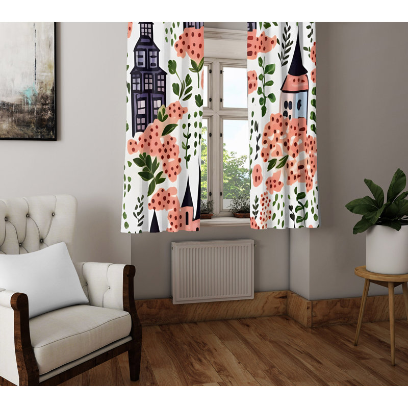 Paire de rideaux semi-transparents en polyester Deeneen, L 20 po x L 61 po