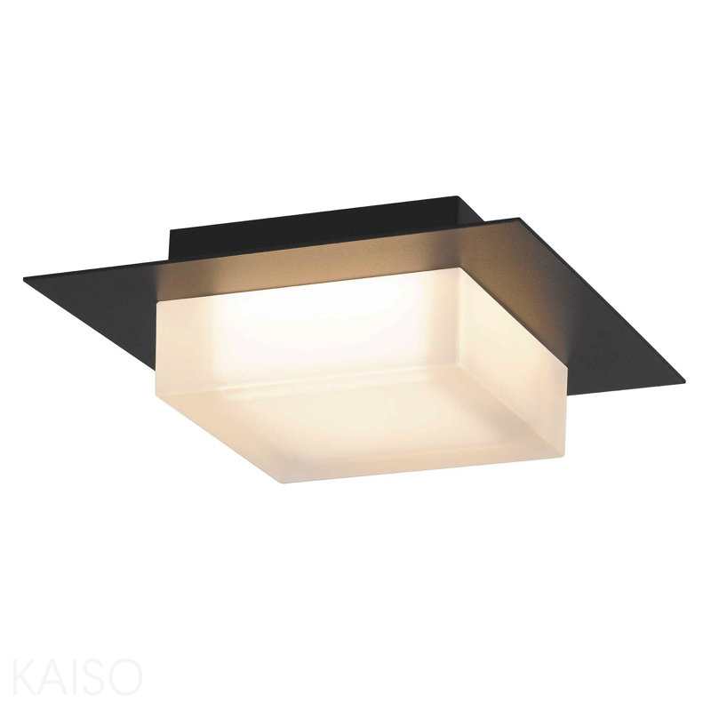 Plafonnier encastré à DEL 8 po, H 2,75 po x l 8 po x P 8 po, Noir