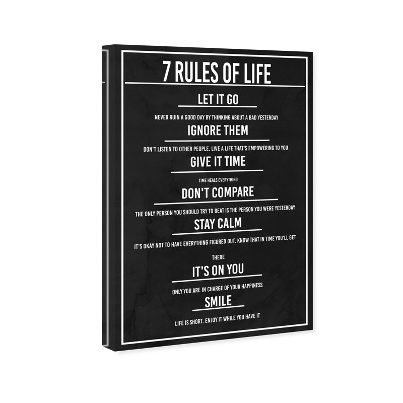«7 Rules of Life Dusk», reproduction sur toile, H 36 po x l 24 po x P 0,8 po