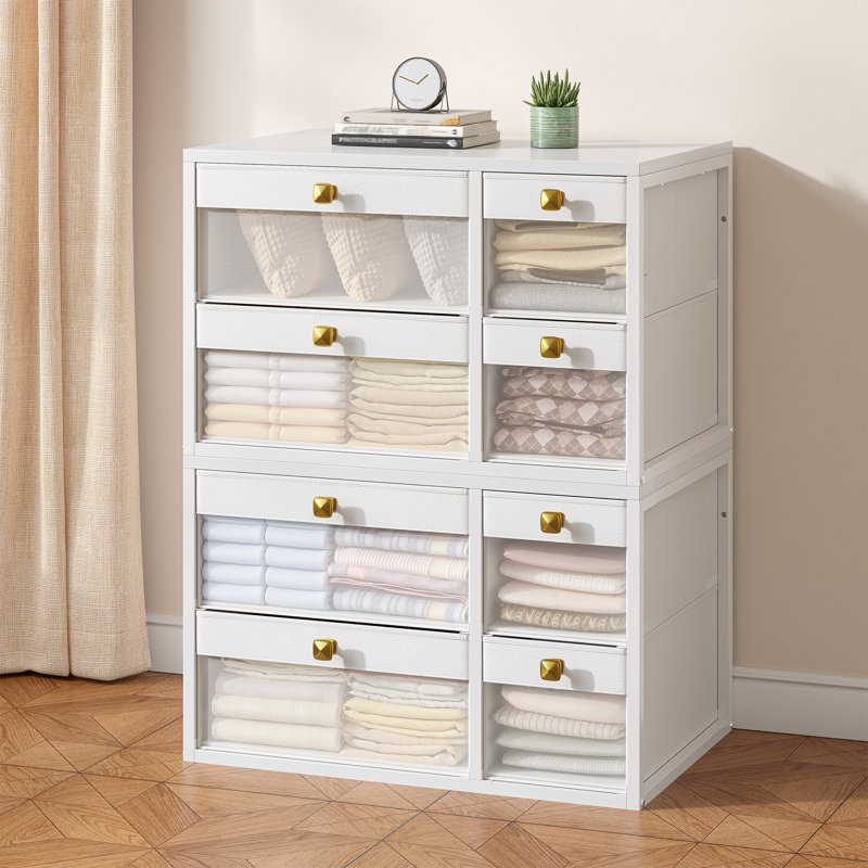 Tiroirs de rangement empilables en tissu - Organisateur modulaire, commode à bricolage, table de chevet, chambre à coucher et salon, plusieurs tailles (standard / plus large / supérieur) et couleurs