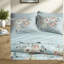 Cozy Blue Floral Bedding Sets, Polyester Microfiber, Farmhouse All-season