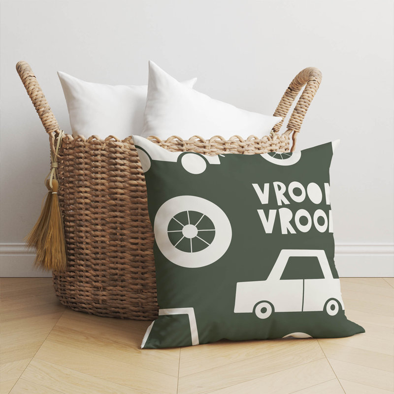 Coussin Vroom, Chimichurri / vert, H 26 po x l 26 po