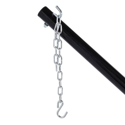 Portable 2 Person Heavy Duty Steel 12 Ft Hammock Stand With Hooks And Chains In Black