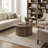 Aurel Modern 31.1" Fluted Round Living Room Coffee Table-511158870