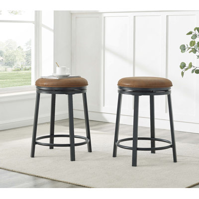 Ensemble de 2 tabourets pivotants avec structure en métal