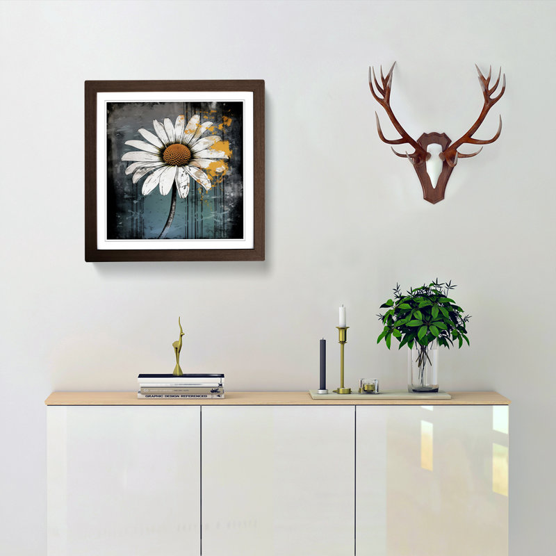Single Picture Frame Print on Wood, Walnut