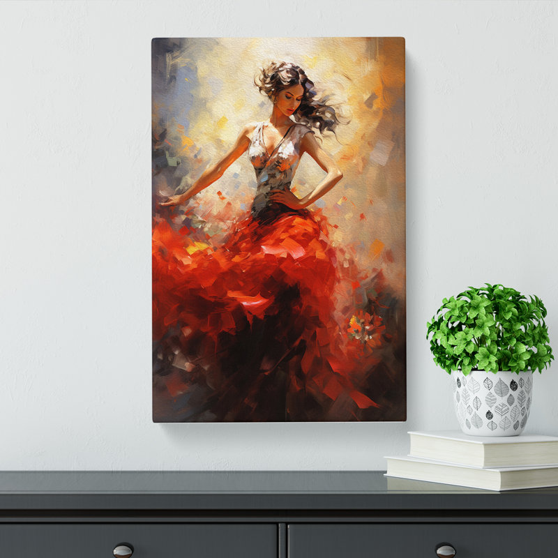 Flamenco Dancer Impressionism - Print, 76cm H x 50cm W x 3cm D