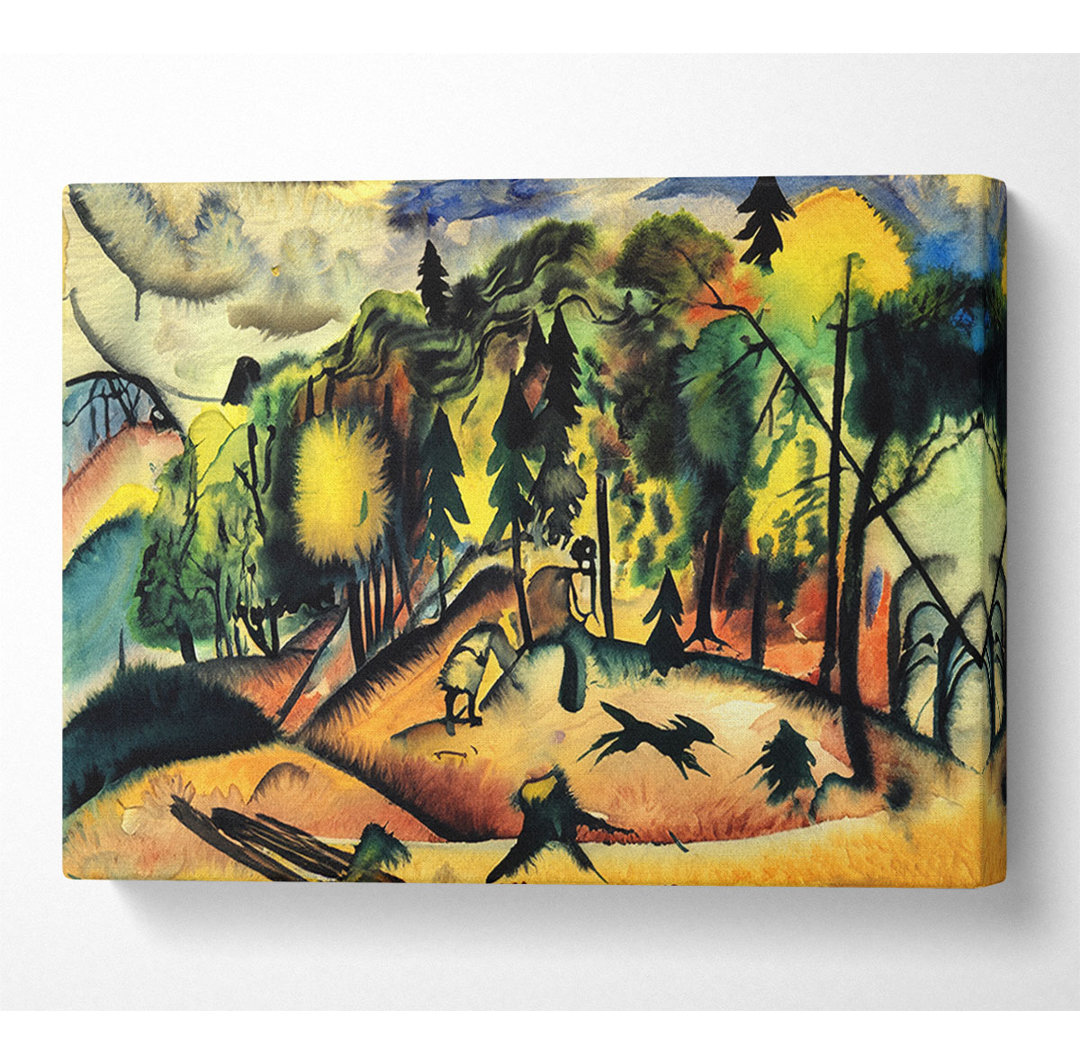 August Macke Waldspaziergang - Kunstdrucke auf Leinwand