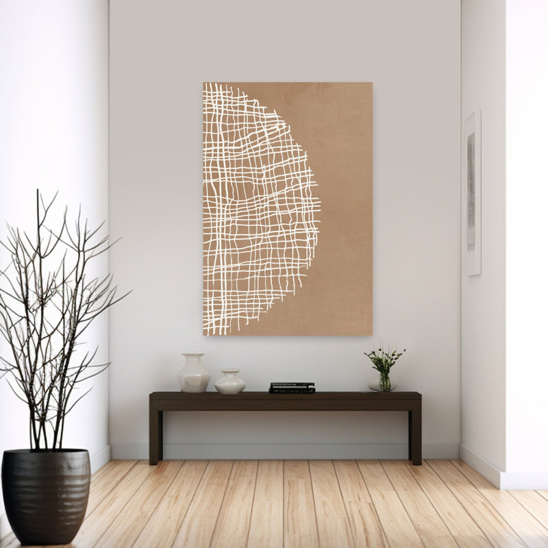 Panier, art géométrique abstrait de cercle II, H 60 po x l 40 po