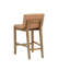 Ensemble de 2 tabourets de bar en bois massif rembourrés à hauteur de comptoir, brun-2114515963
