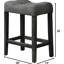 Tabouret de bar à hauteur de comptoir de 2 dans un style transitionnel, tabourets gris anthracite avec repose-pieds et siège, tissu en mélange de lin revêtu, bois d'ingénierie à utiliser, idéal pour les petites salles à manger 2, design, coussiné-633681036