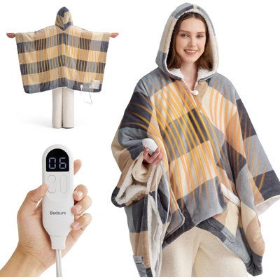Cozy Winter Collection -Wearable Heated Poncho - Electric Shawl Blanket