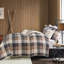 Courtepointe 6 pièces à chevrons imprimée, double / grand neutre, style chalet, coussins décoratifs brodés, tissu double / grand lavable, machine Lodge-121268951-121268952