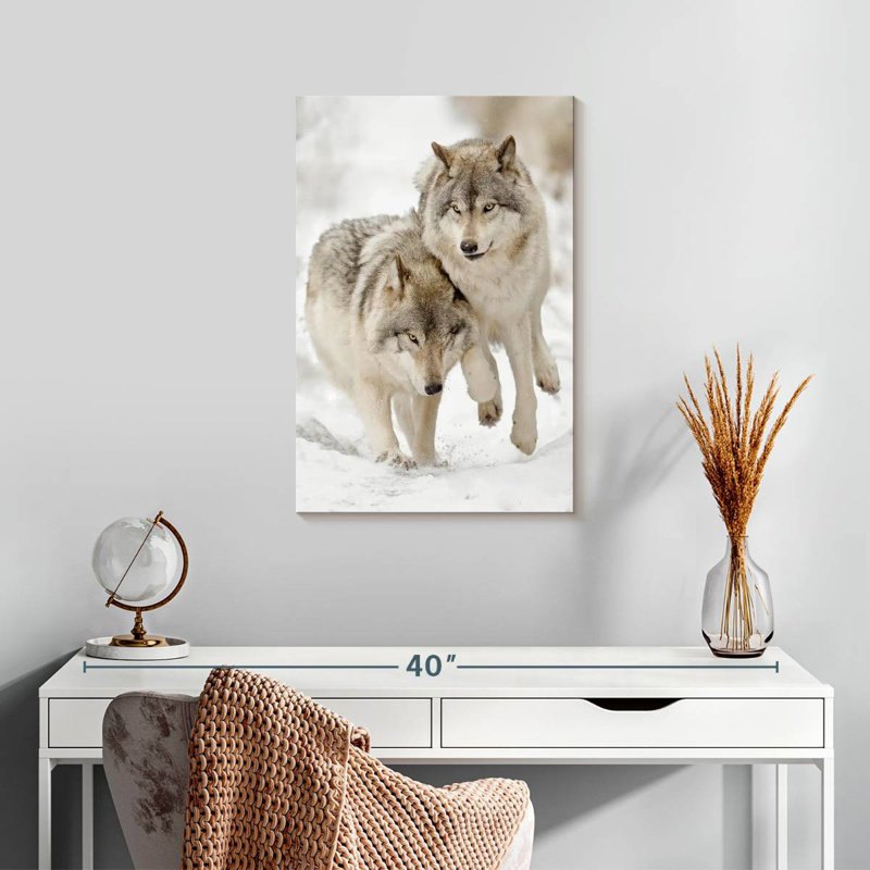 Brampt Playful Gray Wolves, 24" H x 16" W