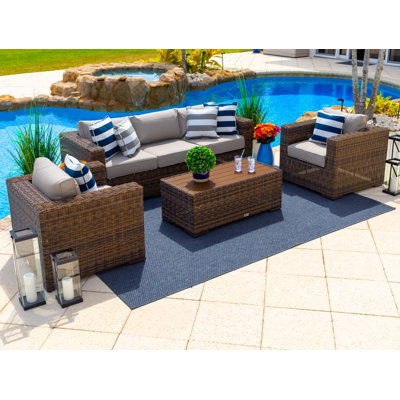 Centralmont Wicker/Rattan 5 - Person Seating Group with Cushions by Latitude Run