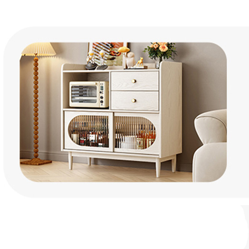 Armoire d'appoint en bois massif, H 37,4 po x l 39,37 po x P 15,75 po, Blanc cassé