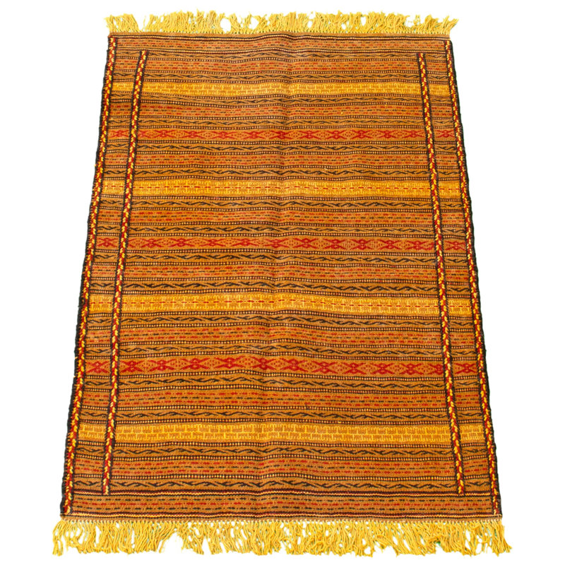 Tapis décoratif en laine noué à la main de conception unique noué à la main new age kashkoli de 3 pi 1 po x 4 pi 10 po
